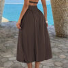 Sleeveless A-Line Dress with Ruched Bust - Solid