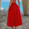 Sleeveless A-Line Dress with Ruched Bust - Solid