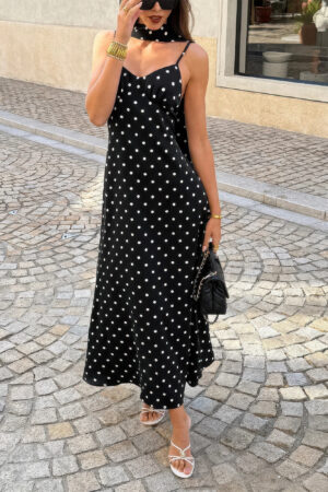 Polka Dot Bodycon Slip Dress – Sleeveless
