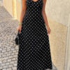 Polka Dot Bodycon Slip Dress - Sleeveless