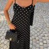 Polka Dot Bodycon Slip Dress - Sleeveless