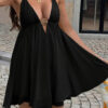 Camisole A-Line Mini Dress with Metal Buckle
