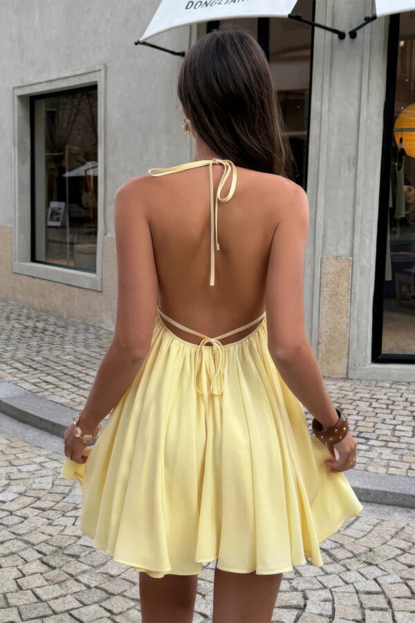 Camisole A-Line Mini Dress with Metal Buckle