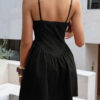 Corset Mini Dress with Lace Trim - Sleeveless