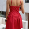 Corset Mini Dress with Lace Trim - Sleeveless