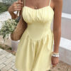 Corset Mini Dress with Lace Trim - Sleeveless