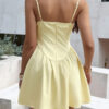 Corset Mini Dress with Lace Trim - Sleeveless