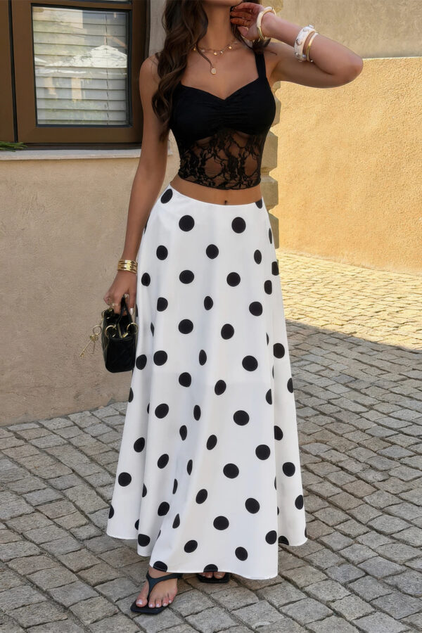 Polka Dot Pencil Skirt - Classic Tailored Silhouette