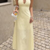 Halter Cross-Neck Backless Cotton Maxi Dress