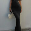 V-Neck Halter Cross-Back Maxi Dress - 100% Polyester