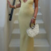 V-Neck Halter Cross-Back Maxi Dress - 100% Polyester