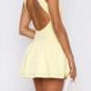 Boat Neck Mini Dress with Ruched Ruffle Hem