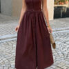 Collared Belt A-Line Midi Dress