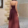 Collared Belt A-Line Midi Dress