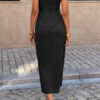 Lace Midi Dress with Ruched Waist - Cocktail Ready