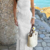 Off-Shoulder Lace Bodycon Maxi Dress