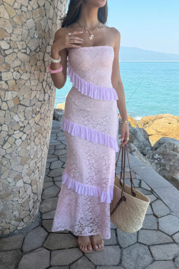 Off-Shoulder Lace Bodycon Maxi Dress