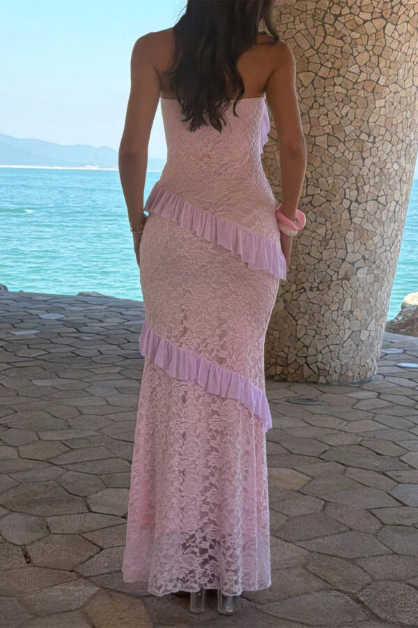 Off-Shoulder Lace Bodycon Maxi Dress