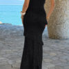 Off-Shoulder Lace Bodycon Maxi Dress