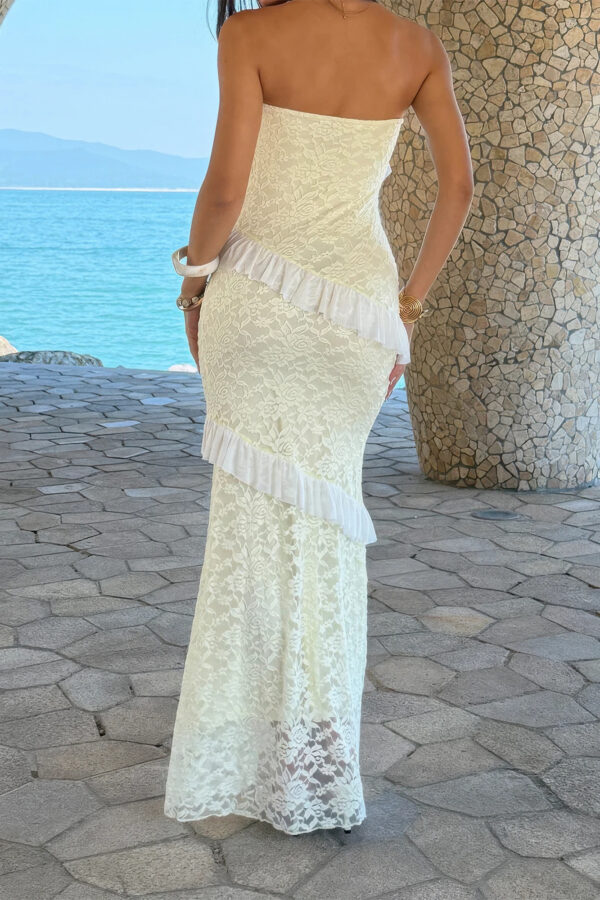 Off-Shoulder Lace Bodycon Maxi Dress
