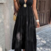 High-Waist Sleeveless Maxi Dress with Open Back