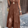 High-Waist Sleeveless Maxi Dress with Open Back
