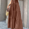 High-Waist Sleeveless Maxi Dress with Open Back