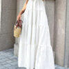 High-Waist Sleeveless Maxi Dress with Open Back