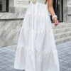 High-Waist Sleeveless Maxi Dress with Open Back