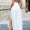 High-Waist Sleeveless Maxi Dress with Open Back