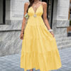 High-Waist Sleeveless Maxi Dress with Open Back