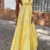 High-Waist Sleeveless Maxi Dress with Open Back