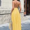 High-Waist Sleeveless Maxi Dress with Open Back