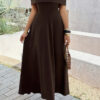 Off-Shoulder Backless Maxi Dress - Full-Length Elegance