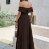Off-Shoulder Backless Maxi Dress - Full-Length Elegance