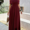 Off-Shoulder Backless Maxi Dress - Full-Length Elegance