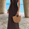 Halter A-Line Maxi Dress - Hidden Back Zipper