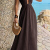 Halter A-Line Maxi Dress - Hidden Back Zipper