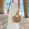 Halter A-Line Maxi Dress - Hidden Back Zipper