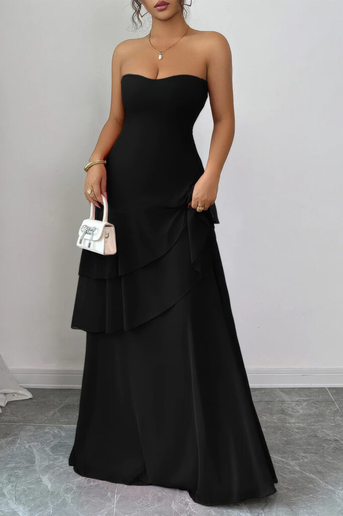 Maxi Dress - Off-Shoulder with Cross-Back