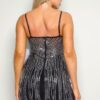Rhinestone Hot Fix Spaghetti-Strap Mini Dress - Black