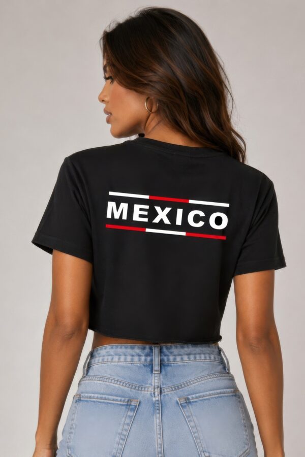 Mexico Print Cotton Crop Shirt - Short Sleeve