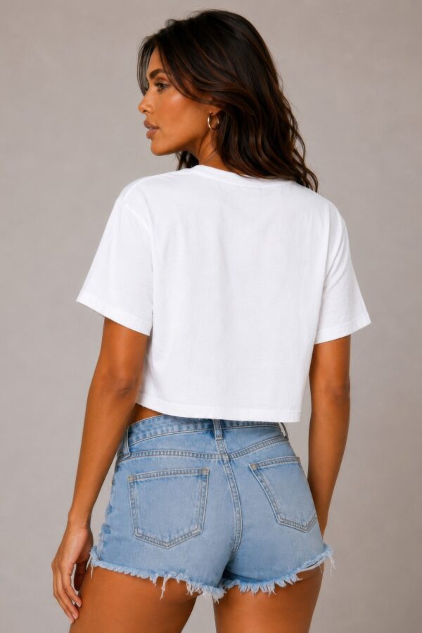 USA Star-Print Cropped Cotton T-Shirt - Summer Ready
