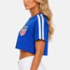 Cropped Cotton Short-Sleeve Shirt with USA Print