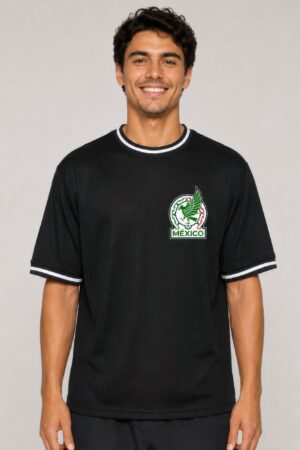 Mexico World Cup Micromesh Tee with Striped Neck