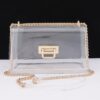 Clear PVC Shoulder Bag with Metallic Chain Edge