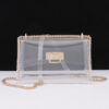 Clear PVC Shoulder Bag with Metallic Chain Edge