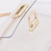 Clear PVC Shoulder Bag with Metallic Chain Edge