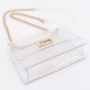 Clear PVC Shoulder Bag with Metallic Chain Edge