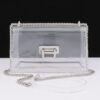 Clear PVC Shoulder Bag with Metallic Chain Edge